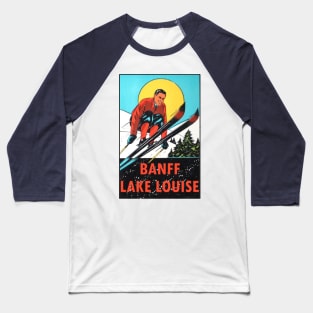 Banff Lake Louise Ski Vintage Baseball T-Shirt